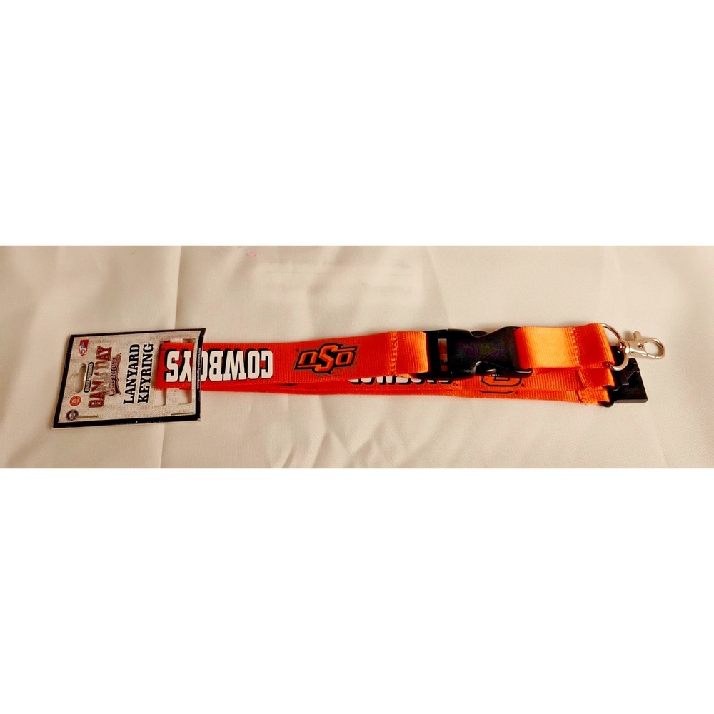 NWT Oklahoma State Cowboys OSU Lanyard w/ Detachable Keychain Clip Pistol Pete